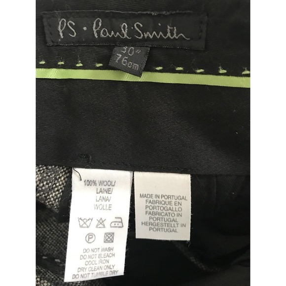 Paul Smith | Womens Size 30 Gray 100% Wool Trouser Tweed Straight - Picture 8 of 11